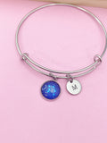 Silver Libra Zodiac Charm Bracelet October Birthday Gifts Ideas Personalized Customized Made to Order Jewelry, AN361