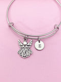 Silver Guardian Angel Charm Bracelet Guardian Angel Gifts Ideas Personalized Customized Made to Order Jewelry, AN1705