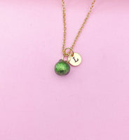 Gold Green Lime Charm Necklace Lemon, Best Seller Christmas Gifts for Best Friends, N5790