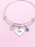 Best Christmas Gifts for Titi, Stainless Steel Heart Titi Bracelet, PD009