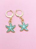 Gold Starfish Earrings, Nautical Earrings, N3189