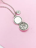 Silver Makeup Palette Charm Necklace, Personalized Initial, Artist Gift