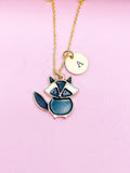 Gold Cute Raccoon Charm Necklace Roccoon Pet Gifts Ideas Personalized Customized Made to Order, N5492