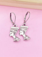 Silver Egyptian Queen Charm Earrings Birthday Mother's Day Gifts Ideas Personalized Customized Made to Order, N5548