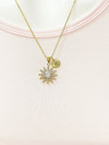 Gold Daisy Flower Charm Necklace Spring Birthday Mother's Day Gifts Ideas Personalized Customized Made to Order, BN5470