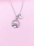 Silver Hand Heart Crown Claddagh Charm Necklace Personalized Customized Monogram Made to Order Jewelry, AN5436