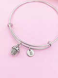 Silver Cupcake Baker Charm Bracelet Berkery Shop Gifts Ideas Personalized Customized Made to Order Jewelry, CN219