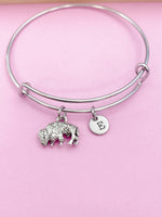 Silver Buffalo Charm Bracelet Wildlife Biologist Zoologist Gifts Ideas Personalized Customized Made to Order Jewelry, AN5035