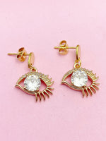 Gold Beauty Eye Charm Earrings Optician Optometrists Ophthalmologists Paraoptometric Orthoptist Gifts Ideas N4155