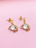 Gold Beauty Eye Charm Earrings Optician Optometrists Ophthalmologists Paraoptometric Orthoptist Gifts Ideas N4155