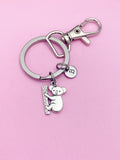 Silver Koala Animal Charm Keychain Wildlife Biologist Zoologist Gifts Ideas Personalized Jewelry, AN1512