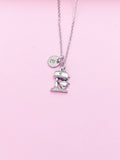 Kitchen Mixer Charm Necklace, Personalized Initial, Baker Gift