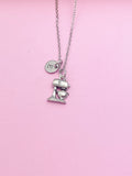 Kitchen Mixer Charm Necklace, Personalized Initial, Baker Gift