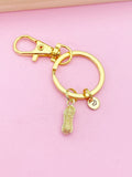 Gold Peanut Keychain, Personalized Initial Charm, Mother's Day Gift, N4819