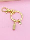 Gold Peanut Charm Keychain Spring Birthday Mother's Day Gifts Ideas Personalized Customized Made to Order, N4819