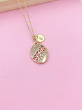 Gold Oval Egg Spiral Necklace Spring Birthday Mother's Day Gifts Ideas Personalized Customized Made to Order, N4140