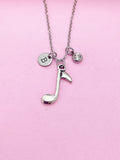 Music Gift, Orchestras Necklace, Musician Gift, Music Teacher Gift, Music Melody Charm, Silver Music Note Charm, Personalized Gift, N35-D