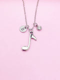 Music Gift, Orchestras Necklace, Musician Gift, Music Teacher Gift, Music Melody Charm, Silver Music Note Charm, Personalized Gift, N35-D