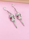 Halloween Raven Crow Bird Earrings Bird Charm Dangle Earrings Silver Earrings Gothic Jewelry