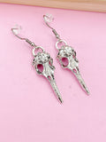 Halloween Raven Crow Bird Earrings Bird Charm Dangle Earrings Silver Earrings Gothic Jewelry