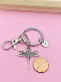 Silver Dragonfly Charm Keychain, EN56