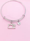 Silver Sewing Machine Bracelet Personalize Customize Charm Bracelet, AN5396