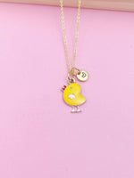 Gold Cute Yellow Chicken Charm Necklace Personize Customize Charm Necklace, AN3052