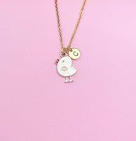 Gold Cute Chicken Charm Necklace Personize Customize Charm Necklace, AN3144