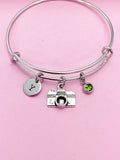 Silver Camera Charm Bracelet Photography Gift Personalize Customer Charm Bracelet, N2644