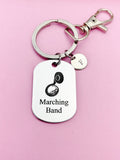 Silver Marching Band Sousaphone Charm Keychain Gifts Ideas, Personalize Customize Charm keychain, D448