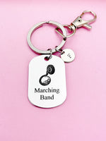 Silver Marching Band Sousaphone Charm Keychain Gifts Ideas, Personalize Customize Charm keychain, D448