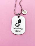Silver Marching Band Sousaphone Charm Necklace or Keychain Gifts Idea Personalize Customize Jewelry, D449