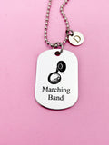 Silver Marching Band Sousaphone Charm Necklace or Keychain Gifts Idea Personalize Customize Jewelry, D449