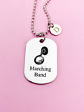 Silver Marching Band Sousaphone Charm Necklace or Keychain Gifts Idea Personalize Customize Jewelry, D449