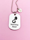 Silver Marching Band Sousaphone Charm Necklace or Keychain Gifts Idea Personalize Customize Jewelry, D449