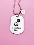 Silver Marching Band Sousaphone Charm Necklace or Keychain Gifts Idea Personalize Customize Jewelry, D449