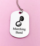 Silver Marching Band Sousaphone Charm Necklace or Keychain Gifts Ideas, D450