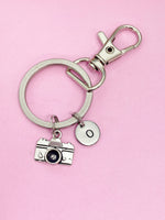 Silver Camera Charm Keychain Photographer Photojournalist Cameraman Gifts Ideas Personalized Customized Made to Order, AN46