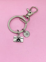 Silver Camera Charm Keychain Photographer Photojournalist Cameraman Gifts Ideas Personalized Customized Made to Order, AN46