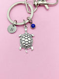 Silver Turtle Charm Keychain Biologist Zoologist Zoology Gifts Ideas Personalized Customized Made to Order, N5554