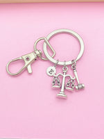 Silver Lawyer Keychain, Justice Scale Gavel Charm, Libra, Lawyer Gift, Attorney Gift, Law School Graduate Gift, Graduation Gift, AN1387