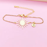 Gold Sunburst Bracelet, Solar Eclipse, Christmas Gift, Thank You Gift, Mom Gift, Aunt Gift, Sister Gift, Daughter Gift, Niece Gift, N3862