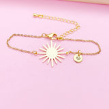 Gold Sunburst Bracelet, Solar Eclipse, Christmas Gift, Thank You Gift, Mom Gift, Aunt Gift, Sister Gift, Daughter Gift, Niece Gift, N3862