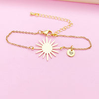 Gold Sunburst Bracelet, Solar Eclipse, Christmas Gift, Thank You Gift, Mom Gift, Aunt Gift, Sister Gift, Daughter Gift, Niece Gift, N3862