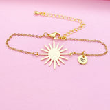 Gold Sunburst Bracelet, Solar Eclipse, Christmas Gift, Thank You Gift, Mom Gift, Aunt Gift, Sister Gift, Daughter Gift, Niece Gift, N3862