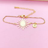 Gold Sunburst Bracelet, Solar Eclipse, Christmas Gift, Thank You Gift, Mom Gift, Aunt Gift, Sister Gift, Daughter Gift, Niece Gift, N3862
