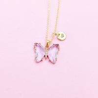 Gold Butterfly Charm Necklace Personalize Customize Jewelry, N4855