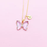 Butterfly Charm Necklace, Butterfly Colors Option, N6067C