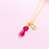 Gold Natural Tourmaline Necklace Gemstone Personalize Customize Jewelry, N3787
