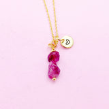 Gold Natural Tourmaline Necklace Gemstone Personalize Customize Jewelry, N3787